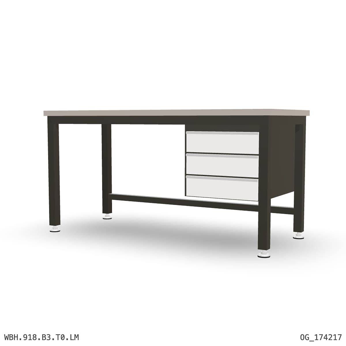 Heavy Duty Workbench 1800mm — Laminated Timber (42mm HDF), under-bench storage by Atomic Tawk