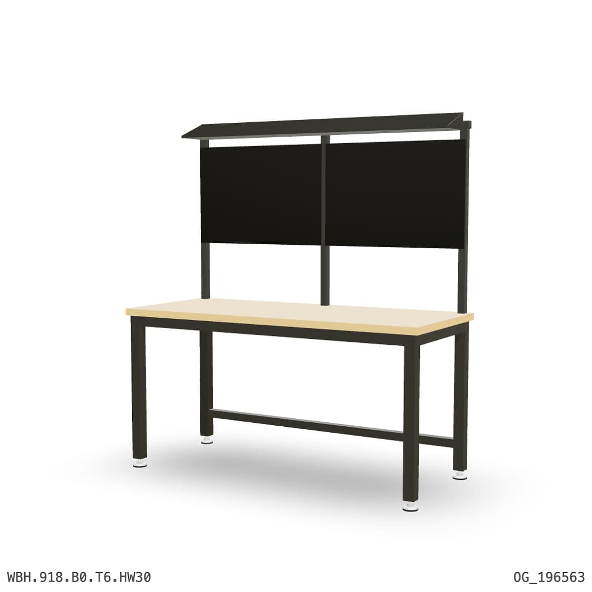 Heavy Duty Workbench 1800mm — Hardwood Oak 30mm, overhead shelving by Atomic Tawk