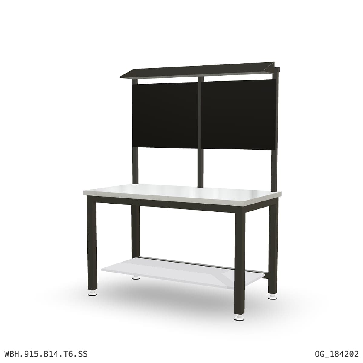 Heavy Duty Workbench 1500mm — Stainless Steel (1.2mm 304), under-bench storage + overhead shelving by Atomic Tawk