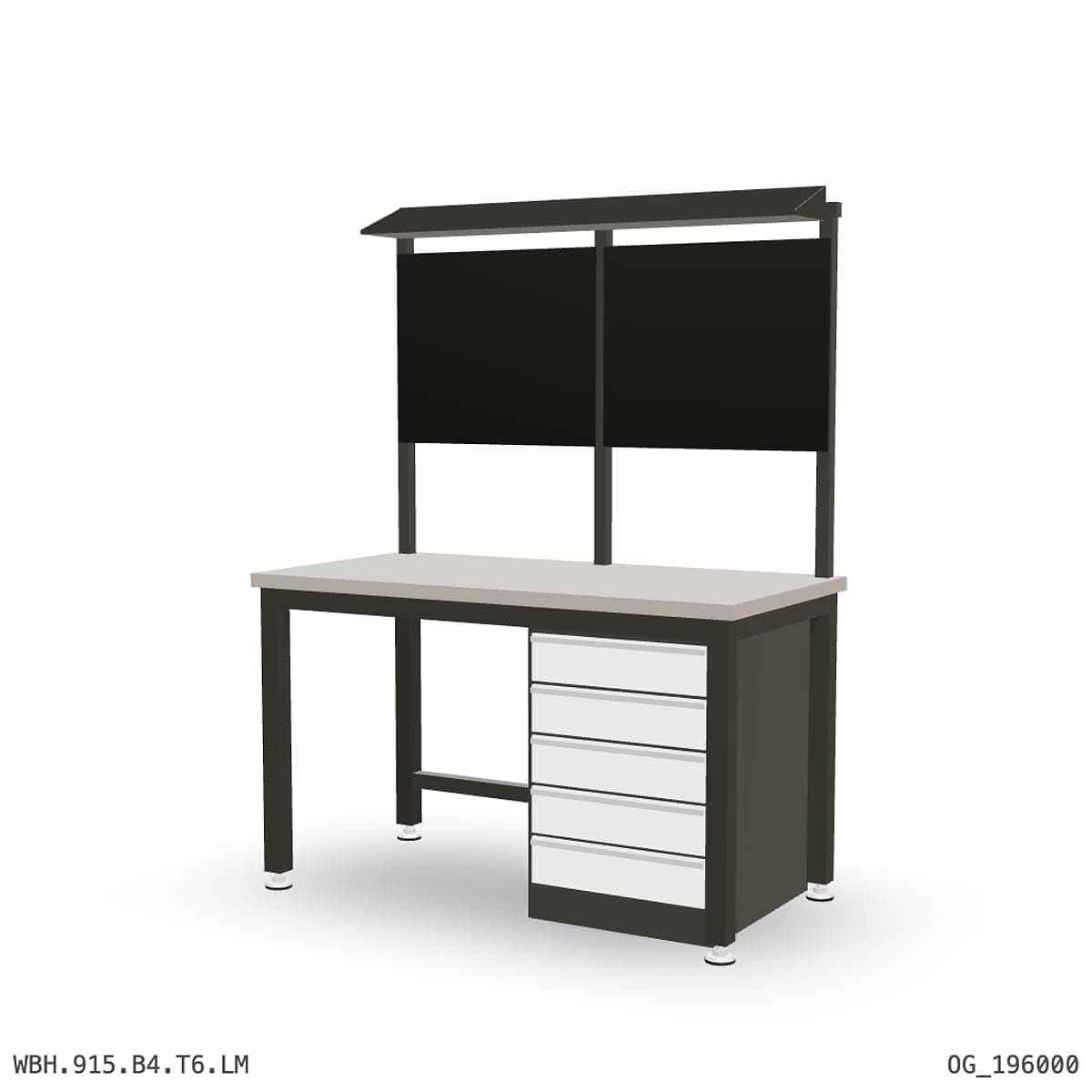 Heavy Duty Workbench 1500mm — Laminated Timber (42mm HDF), under-bench storage + overhead shelving by Atomic Tawk