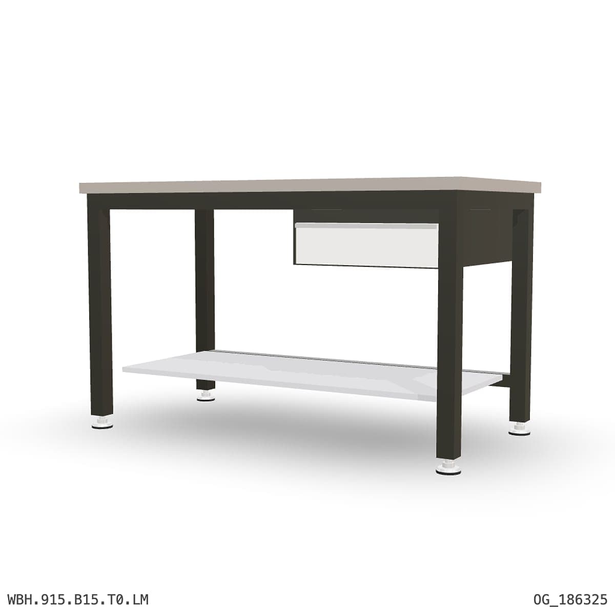 Heavy Duty Workbench 1500mm — Laminated Timber (42mm HDF), under-bench storage by Atomic Tawk