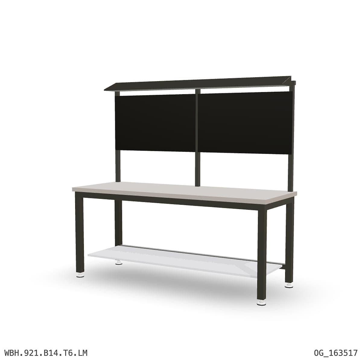 Heavy Duty Workbench 2100mm — Laminated Timber (42mm HDF), under-bench storage + overhead shelving by Atomic Tawk