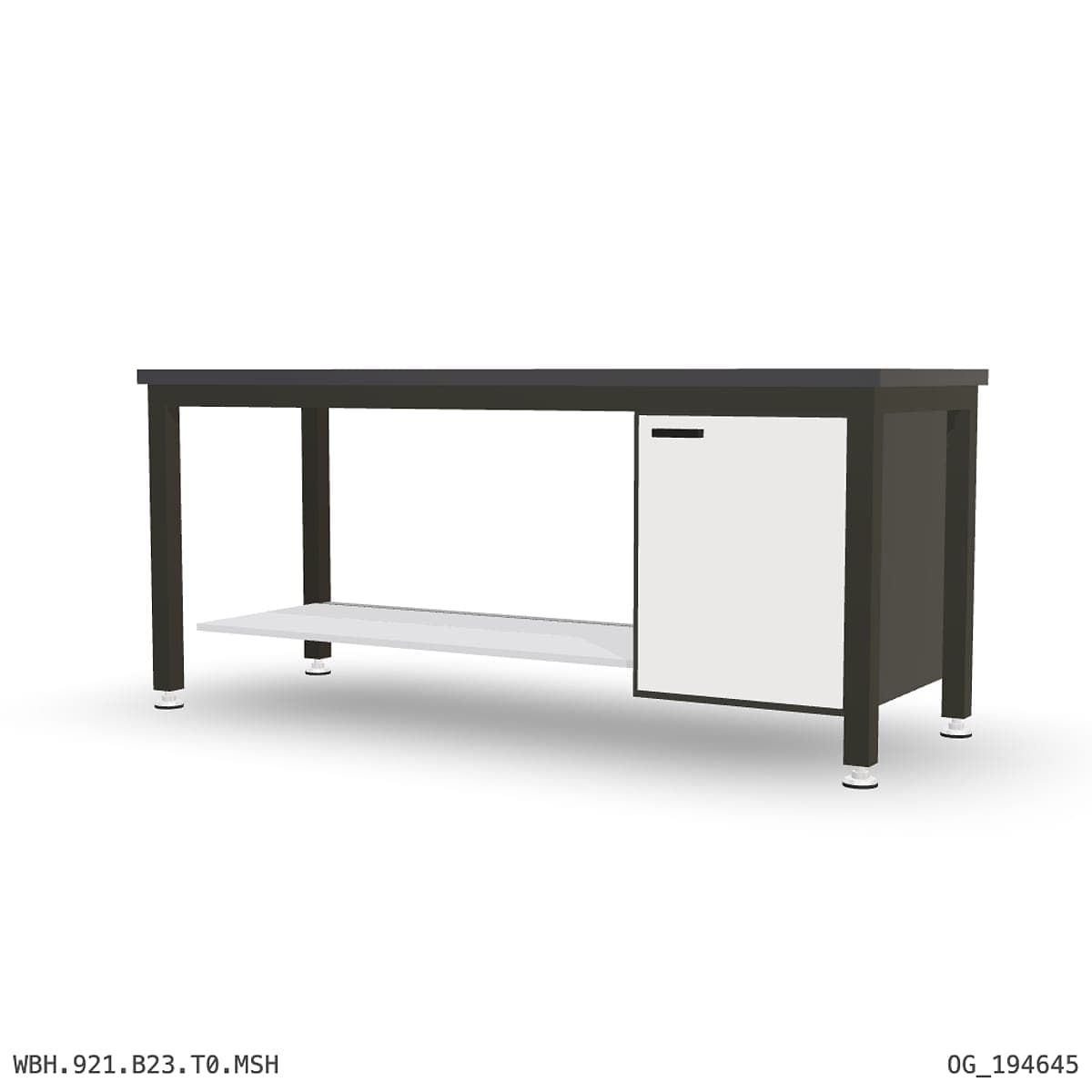Heavy Duty Workbench 2100mm — 3mm Mild Steel (Heavy), under-bench storage by Atomic Tawk