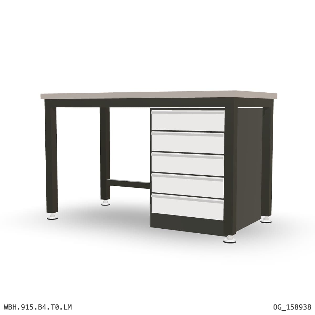 Heavy Duty Workbench 1500mm — Laminated Timber (42mm HDF), under-bench storage by Atomic Tawk
