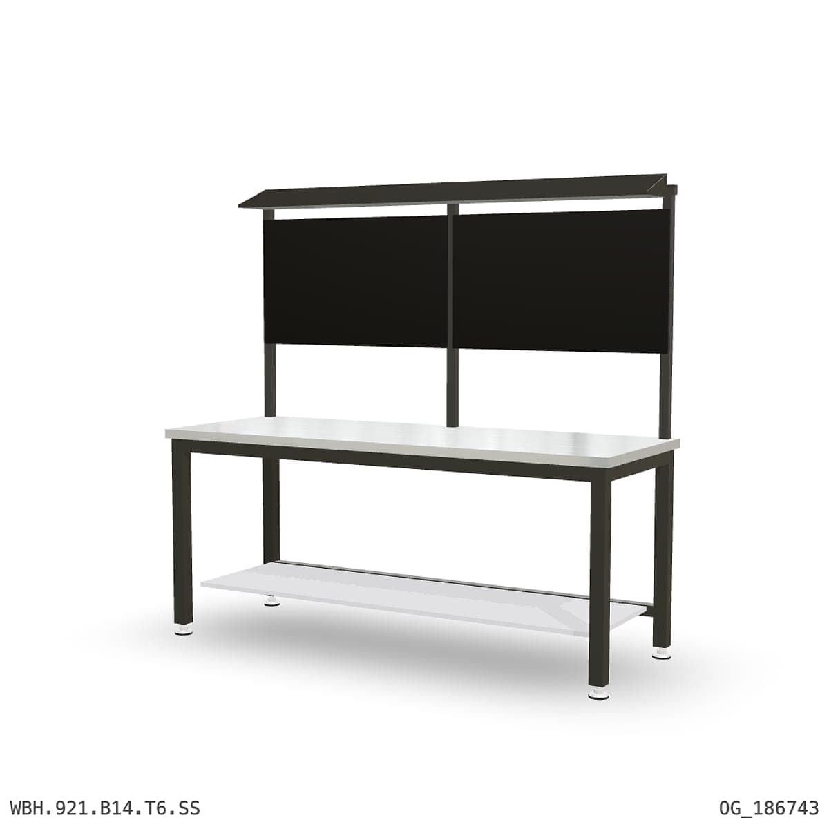 Heavy Duty Workbench 2100mm — Stainless Steel (1.2mm 304), under-bench storage + overhead shelving by Atomic Tawk