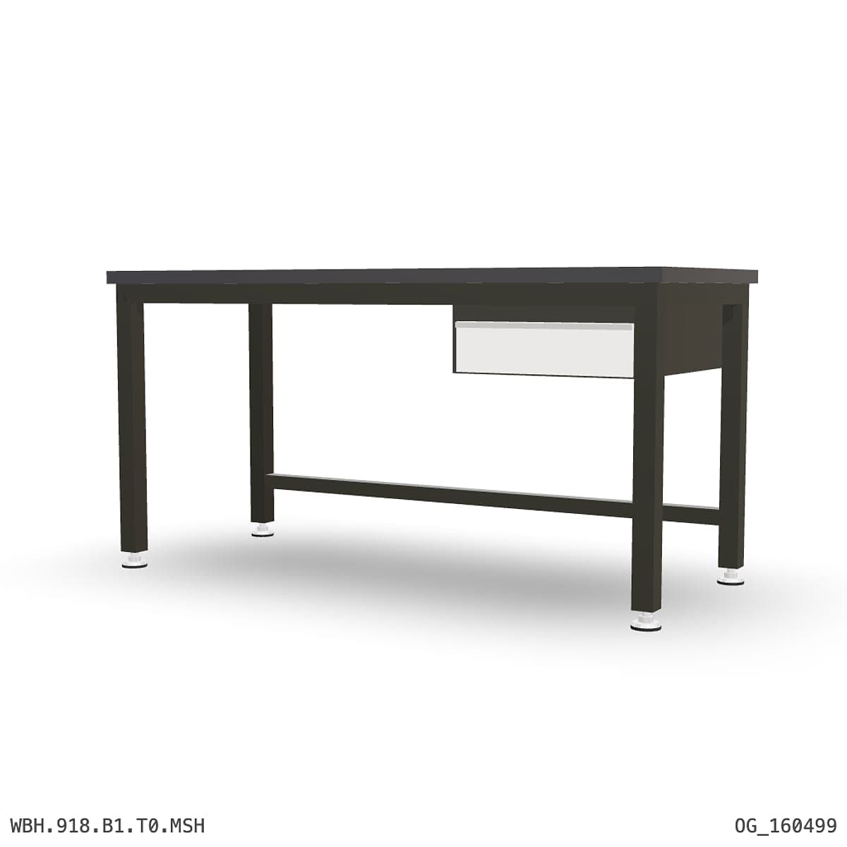Heavy Duty Workbench 1800mm — 3mm Mild Steel (Heavy), under-bench storage by Atomic Tawk