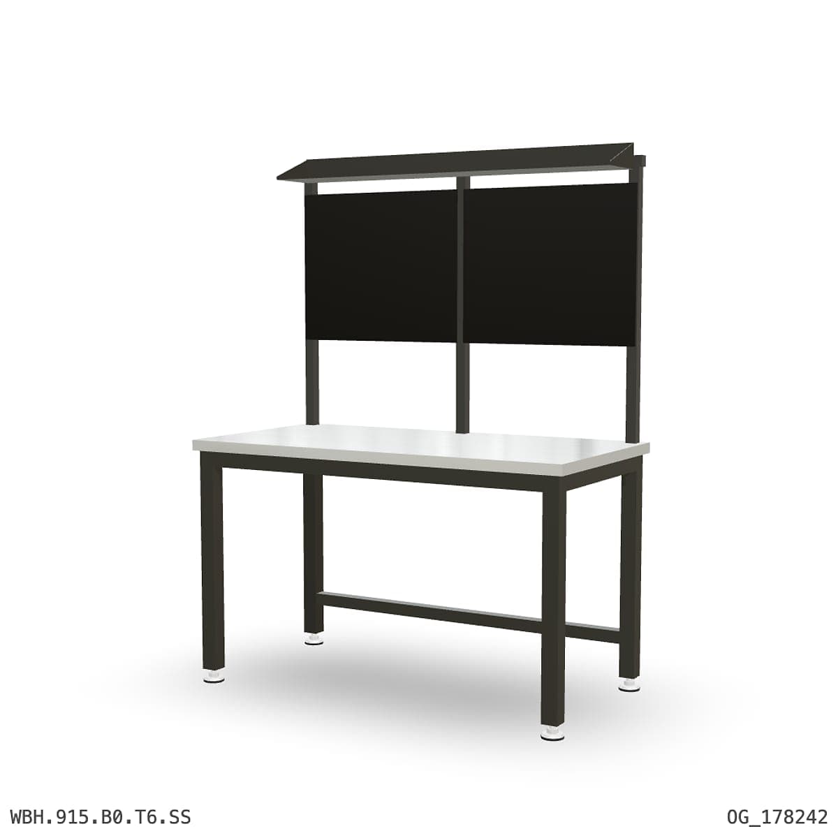 Heavy Duty Workbench 1500mm — Stainless Steel (1.2mm 304), overhead shelving by Atomic Tawk