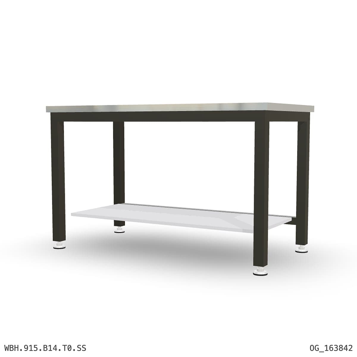 Heavy Duty Workbench 1500mm — Stainless Steel (1.2mm 304), under-bench storage by Atomic Tawk