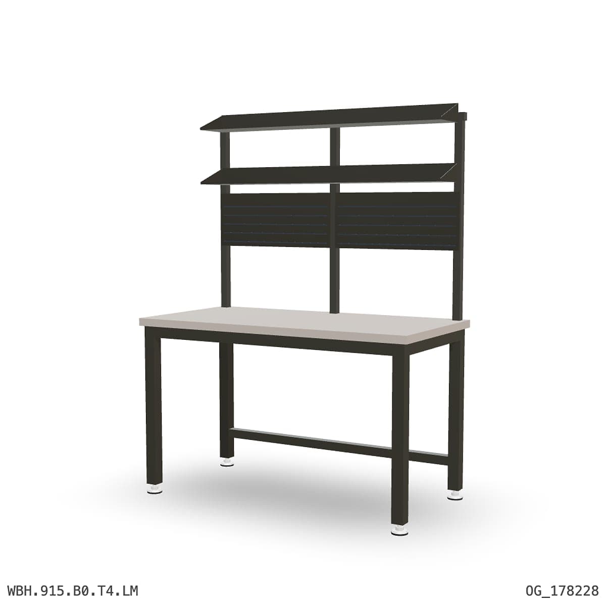 Heavy Duty Workbench 1500mm — Laminated Timber (42mm HDF), overhead shelving by Atomic Tawk