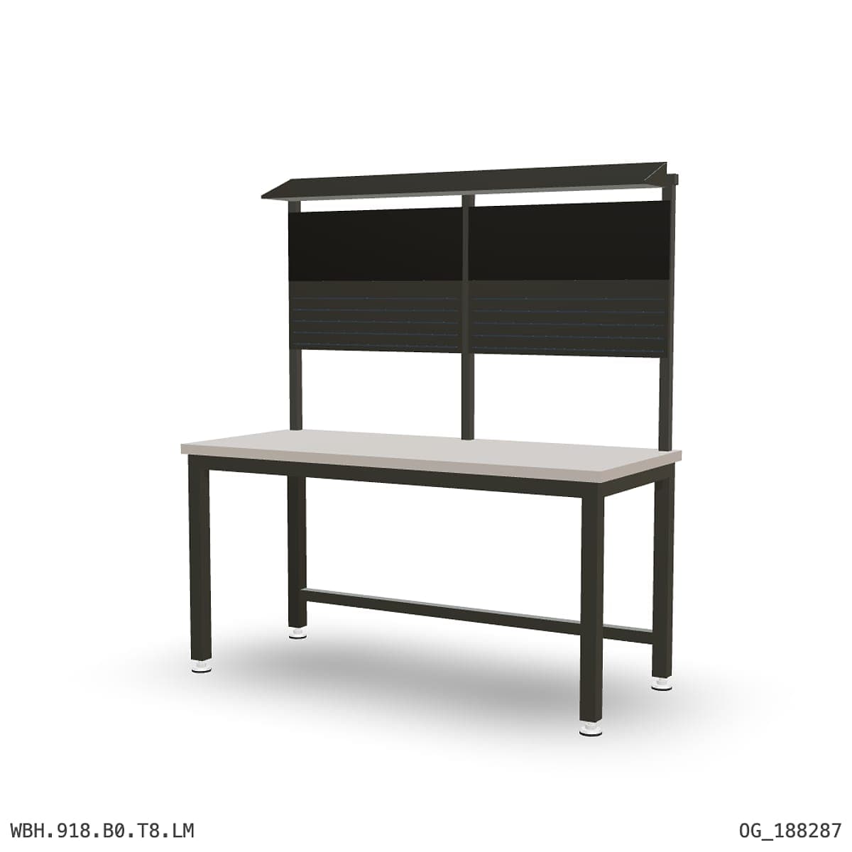 Heavy Duty Workbench 1800mm — Laminated Timber (42mm HDF), overhead shelving by Atomic Tawk