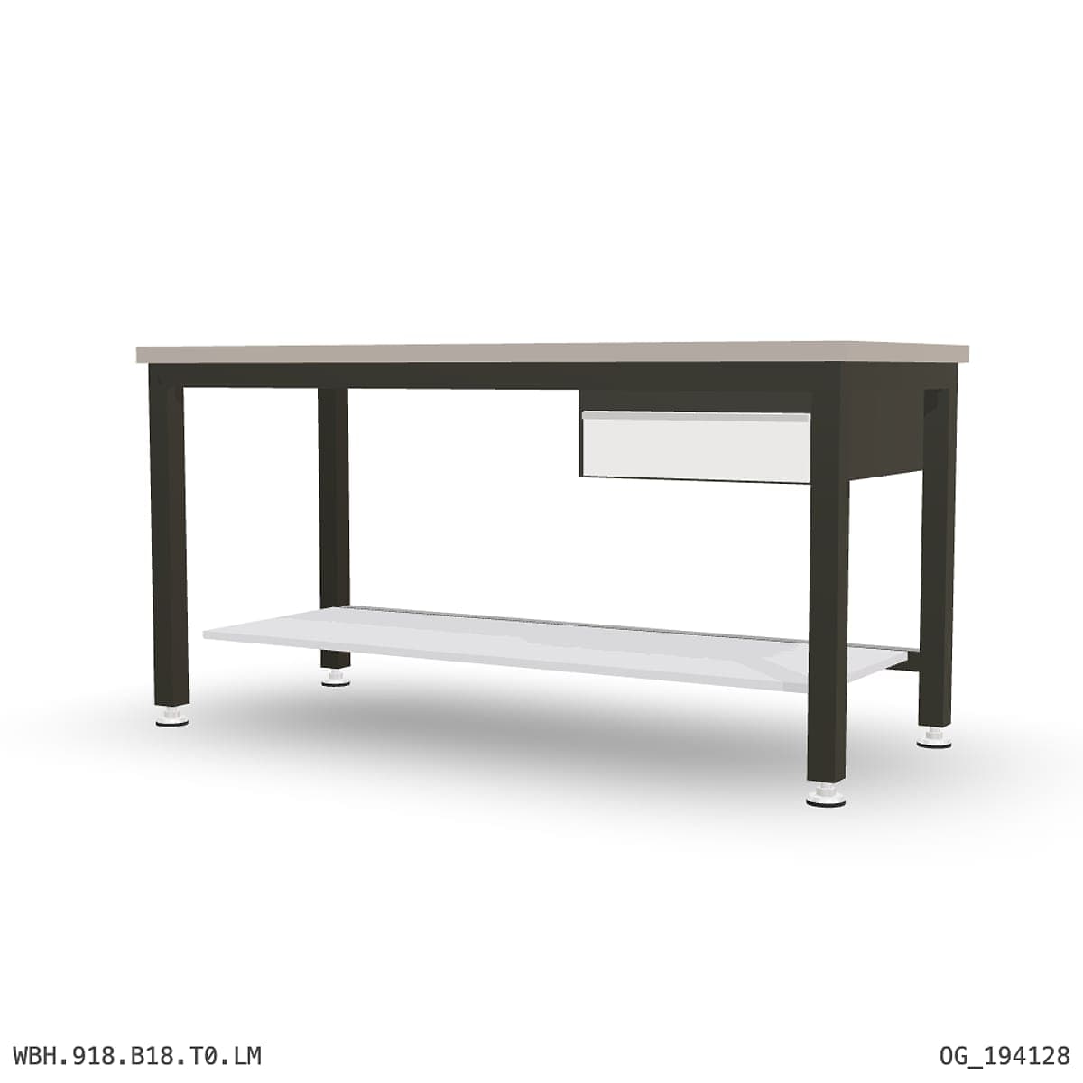 Heavy Duty Workbench 1800mm — Laminated Timber (42mm HDF), under-bench storage by Atomic Tawk