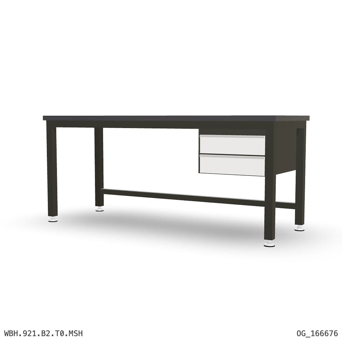 Heavy Duty Workbench 2100mm — 3mm Mild Steel (Heavy), under-bench storage by Atomic Tawk