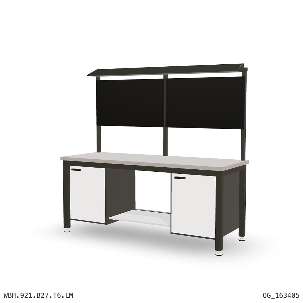 Heavy Duty Workbench 2100mm — Laminated Timber (42mm HDF), under-bench storage + overhead shelving by Atomic Tawk