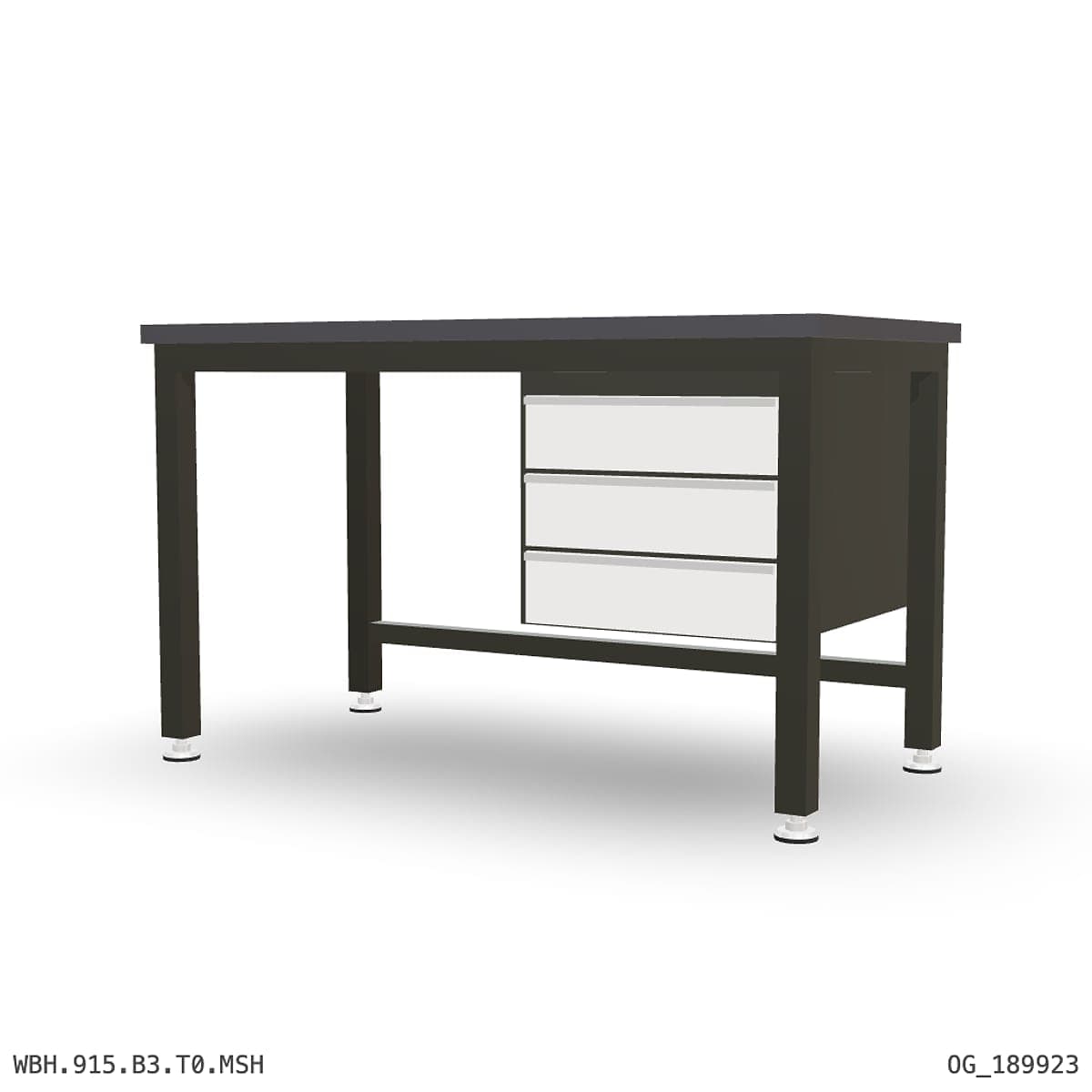 Heavy Duty Workbench 1500mm — 3mm Mild Steel (Heavy), under-bench storage by Atomic Tawk