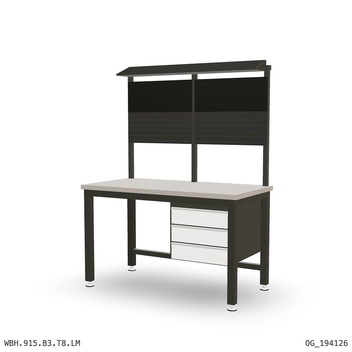 Heavy Duty Workbench 1500mm — Laminated Timber (42mm HDF), under-bench storage + overhead shelving by Atomic Tawk