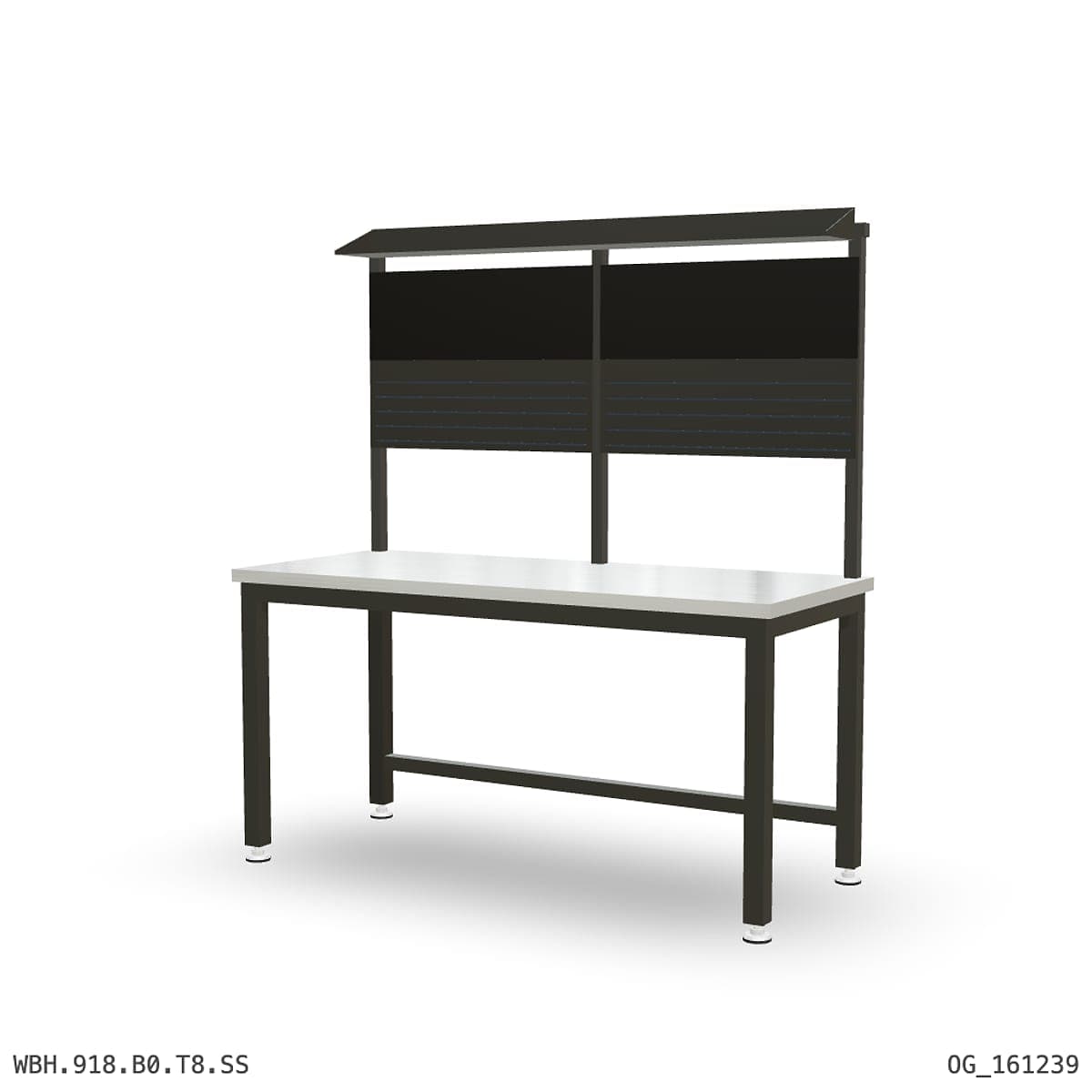 Heavy Duty Workbench 1800mm — Stainless Steel (1.2mm 304), overhead shelving by Atomic Tawk