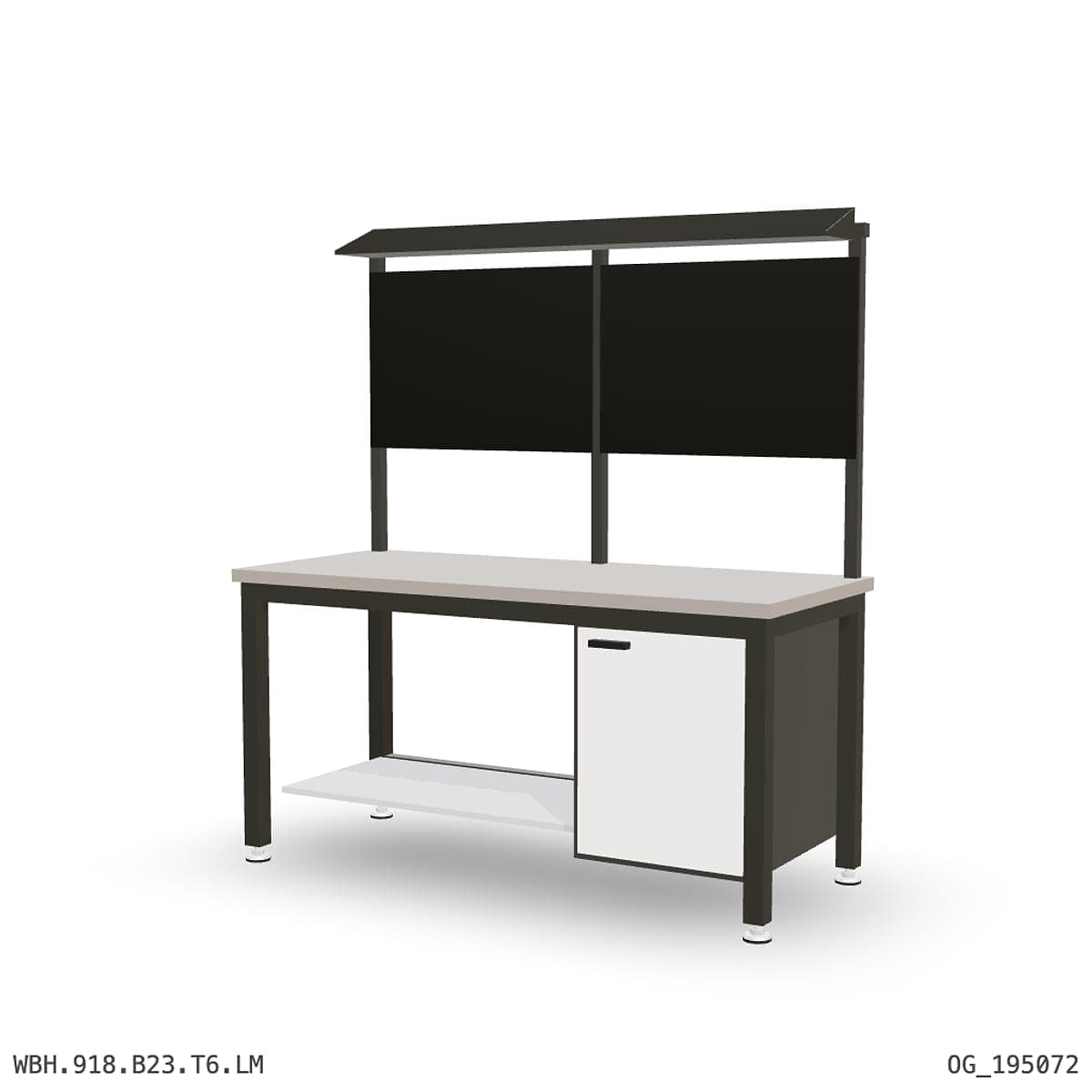 Heavy Duty Workbench 1800mm — Laminated Timber (42mm HDF), under-bench storage + overhead shelving by Atomic Tawk