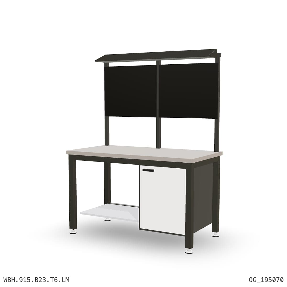 Heavy Duty Workbench 1500mm — Laminated Timber (42mm HDF), under-bench storage + overhead shelving by Atomic Tawk