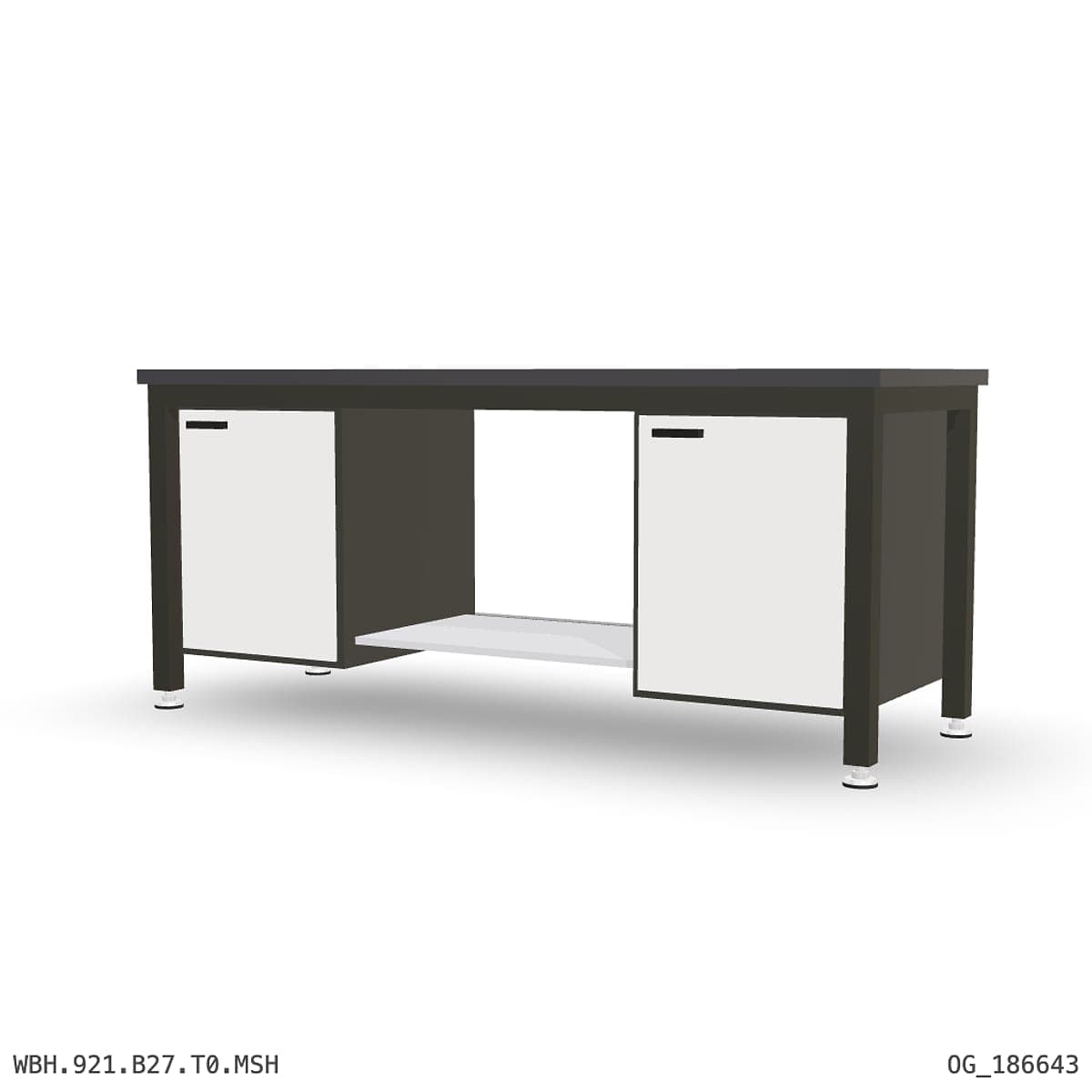 Heavy Duty Workbench 2100mm — 3mm Mild Steel (Heavy), under-bench storage by Atomic Tawk