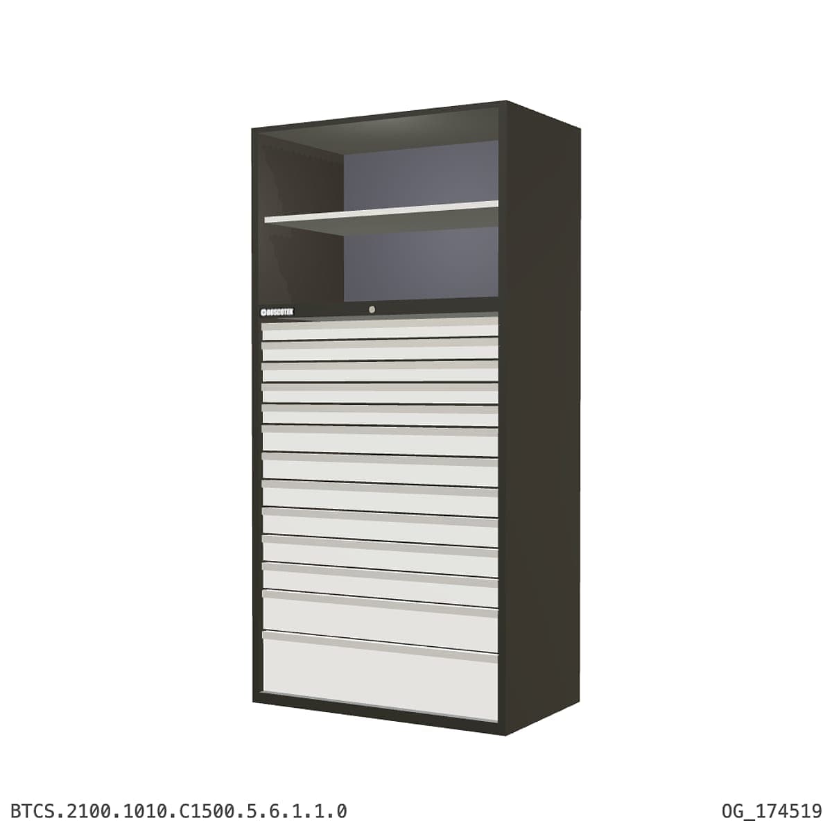 Combination Cabinet 1010W × 2100H — S Series, C1500 Drawer Bay by Atomic Tawk
