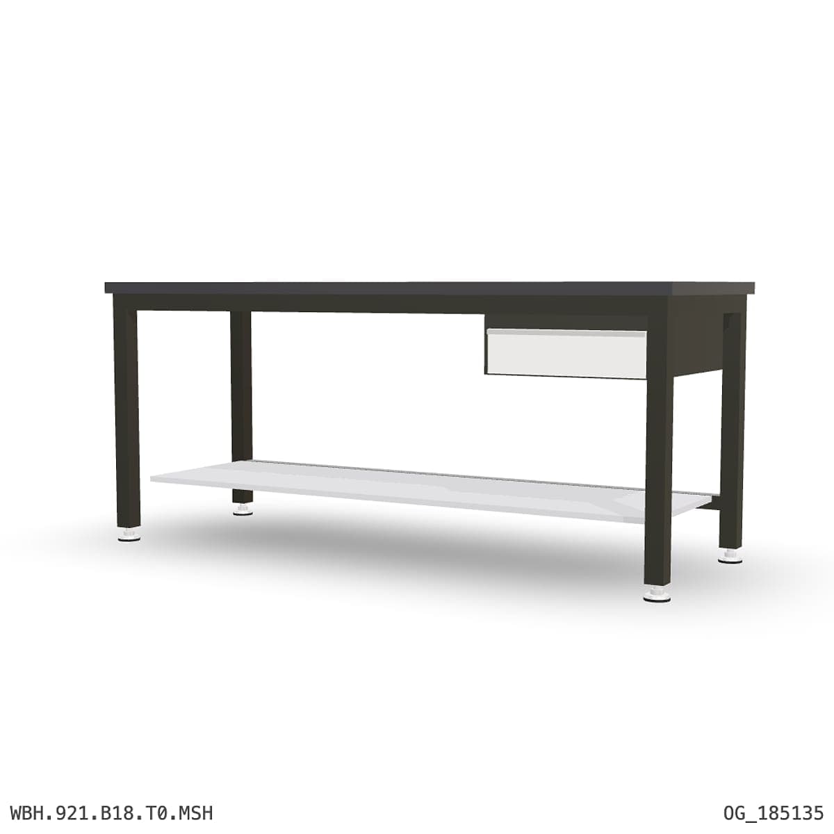 Heavy Duty Workbench 2100mm — 3mm Mild Steel (Heavy), under-bench storage by Atomic Tawk