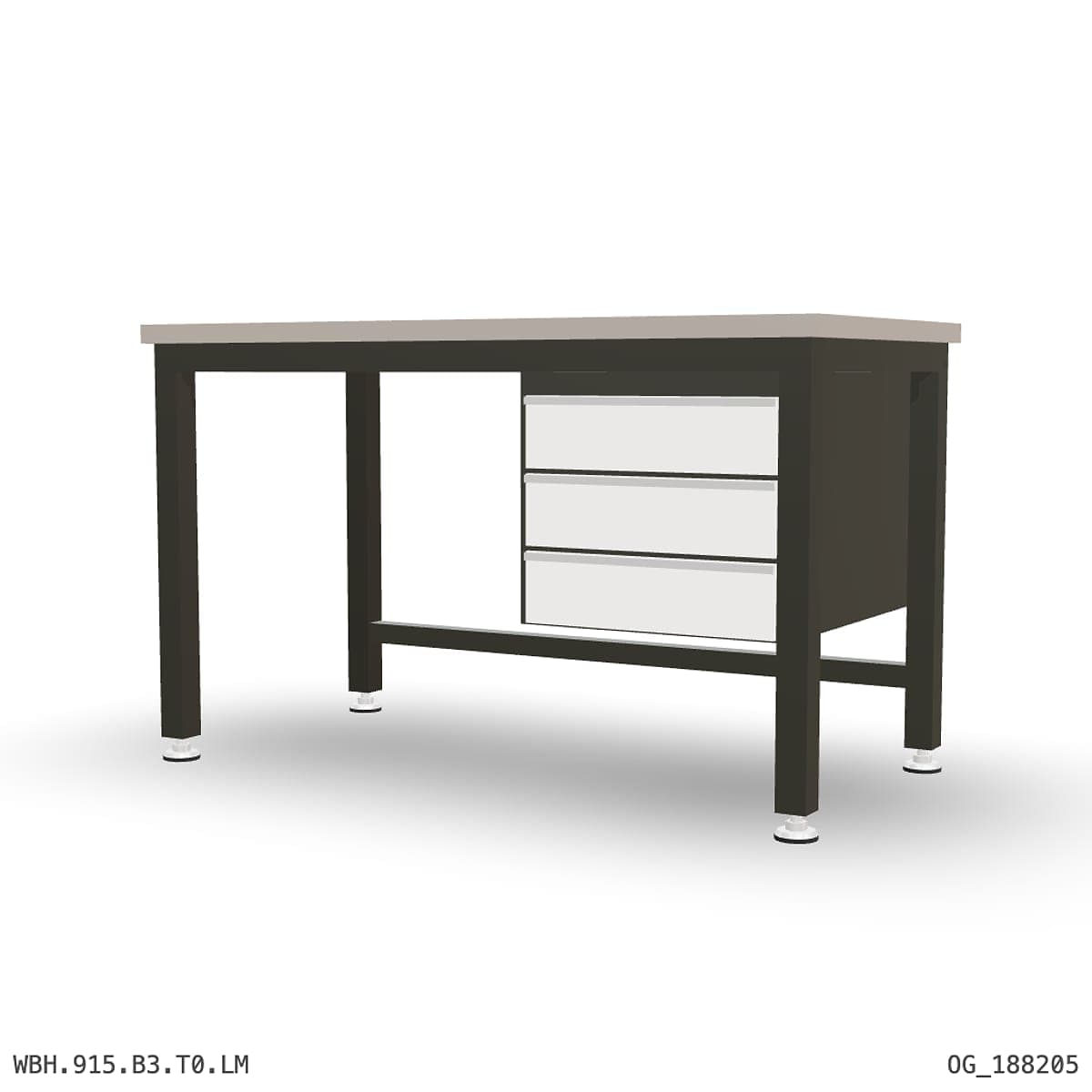 Heavy Duty Workbench 1500mm — Laminated Timber (42mm HDF), under-bench storage by Atomic Tawk