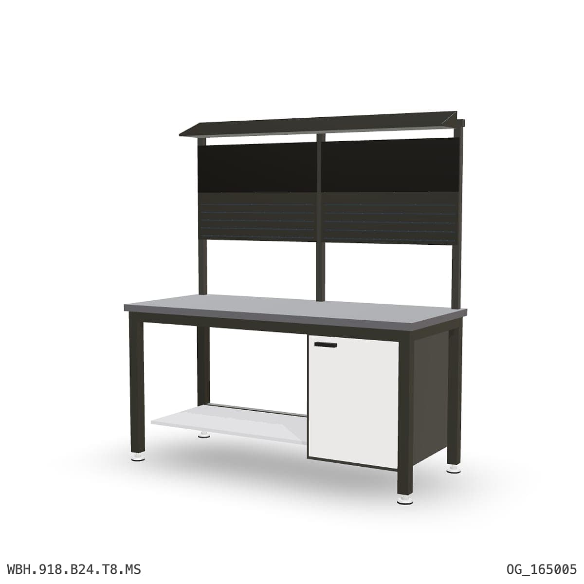 Heavy Duty Workbench 1800mm — 2mm Mild Steel, under-bench storage + overhead shelving by Atomic Tawk