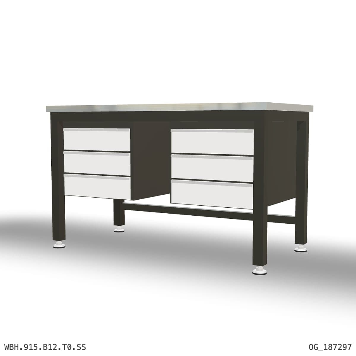 Heavy Duty Workbench 1500mm — Stainless Steel (1.2mm 304), under-bench storage by Atomic Tawk