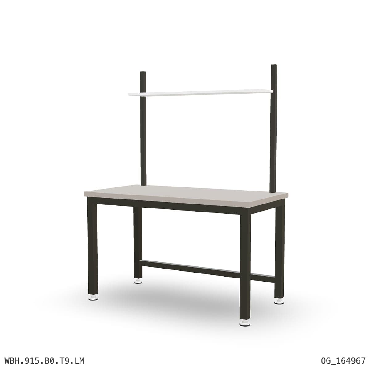 Heavy Duty Workbench 1500mm — Laminated Timber (42mm HDF), overhead shelving by Atomic Tawk