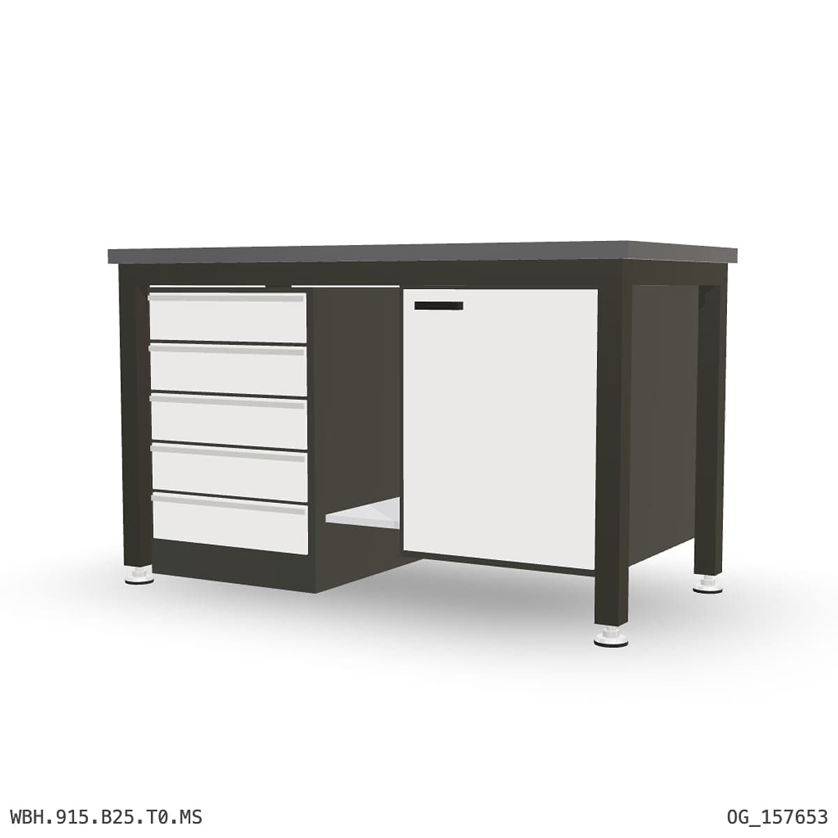 Heavy Duty Workbench 1500mm — 2mm Mild Steel, under-bench storage by Atomic Tawk