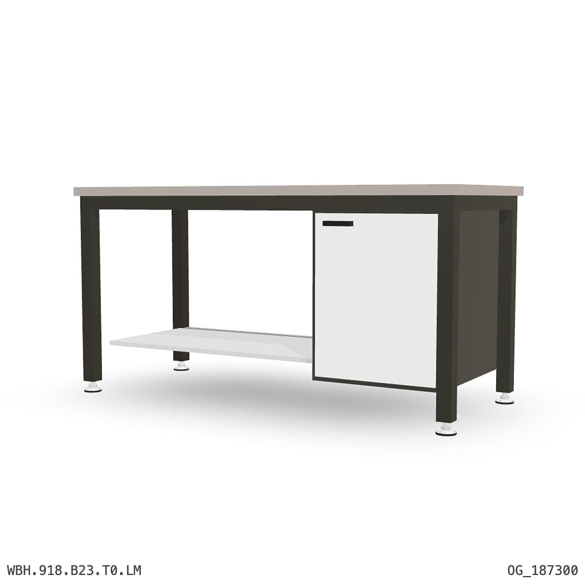 Heavy Duty Workbench 1800mm — Laminated Timber (42mm HDF), under-bench storage by Atomic Tawk