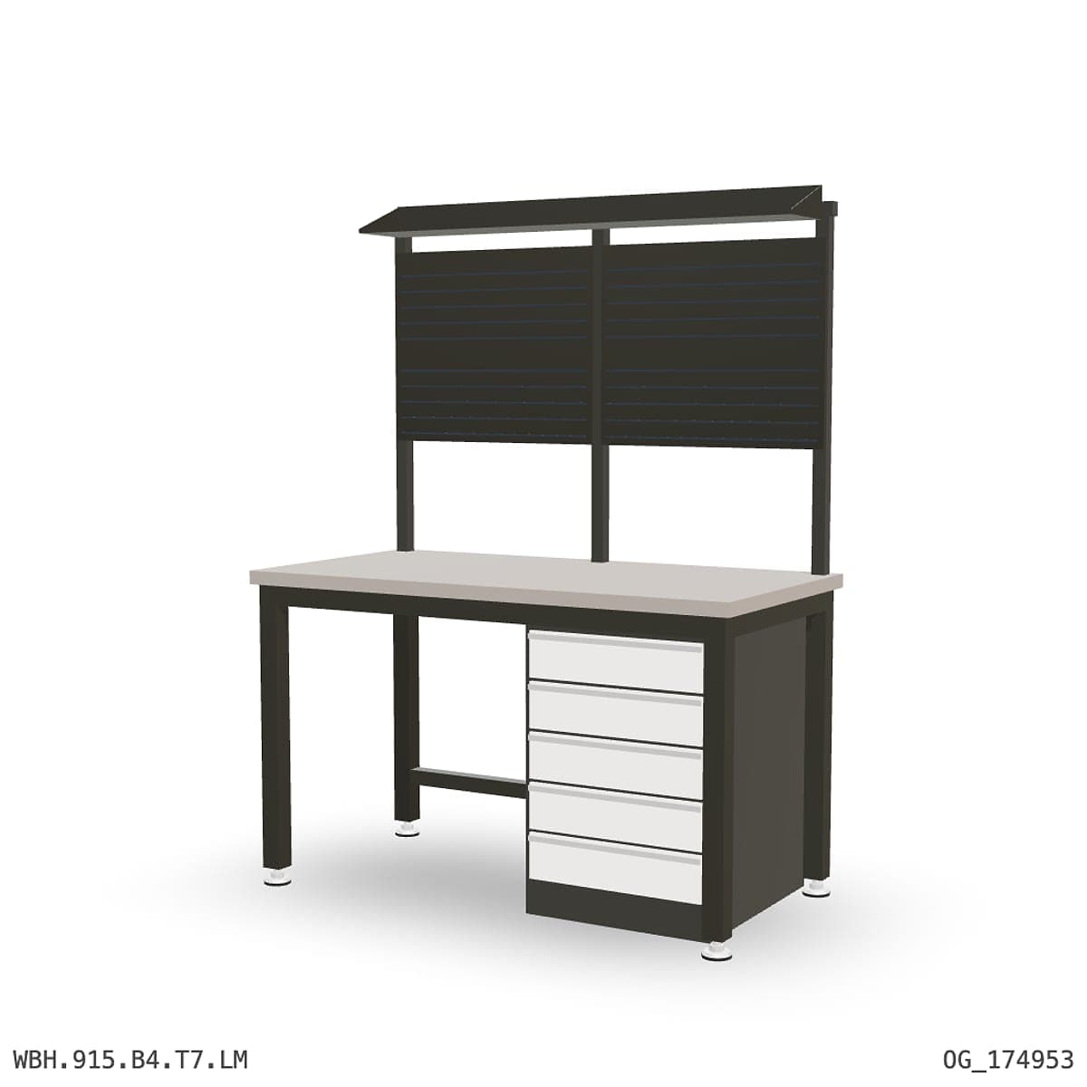 Heavy Duty Workbench 1500mm — Laminated Timber (42mm HDF), under-bench storage + overhead shelving by Atomic Tawk
