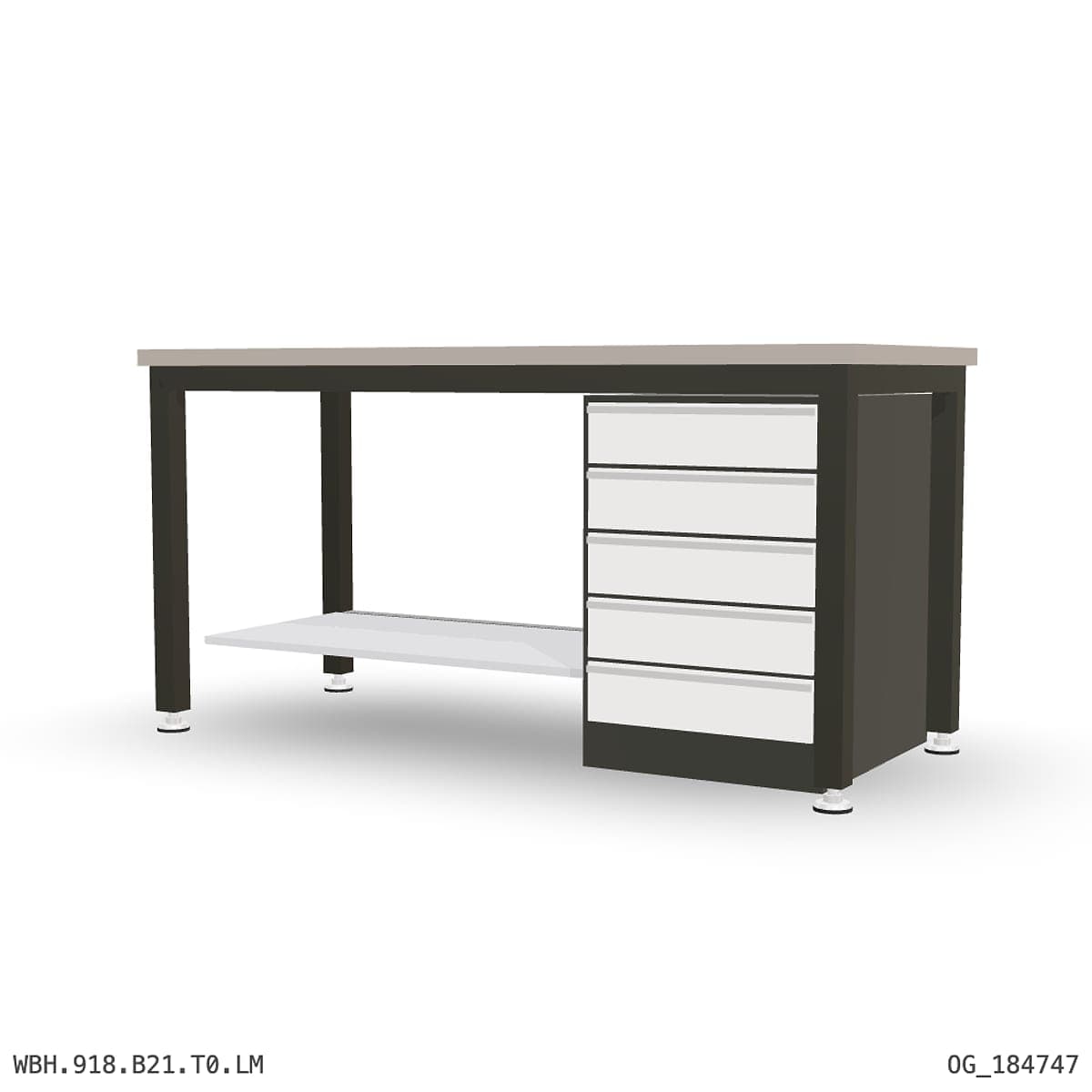 Heavy Duty Workbench 1800mm — Laminated Timber (42mm HDF), under-bench storage by Atomic Tawk